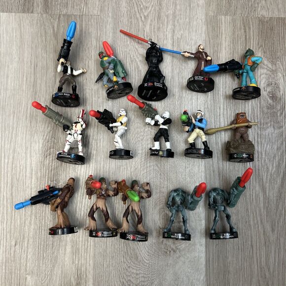 15 Lot Star Wars Attacktix Figures All Missiles Included Obi Wan Han Solo Boba - Picture 1 of 16